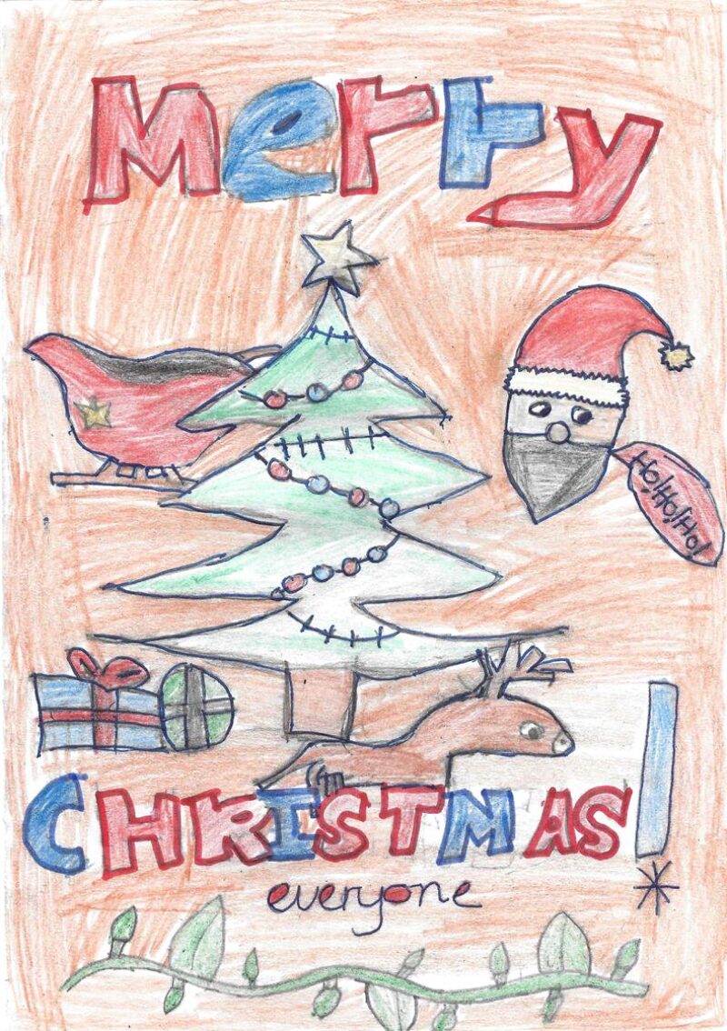 The winning entry in my 2018 Christmas Card Competition, from Wilbraham Primary School