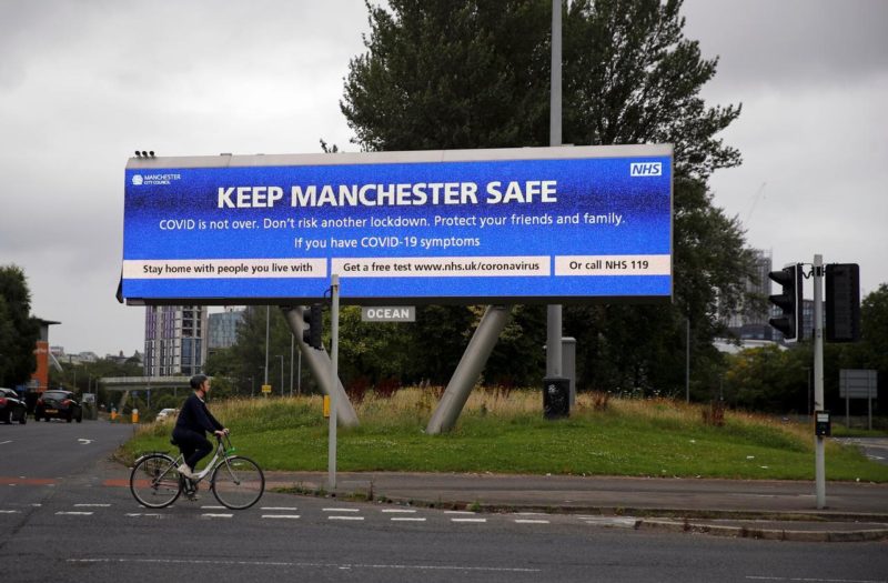Billboard saying "keep Manchester safe"