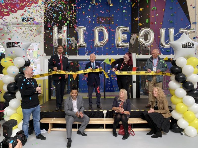 Afzal at the HideOut ribbon cutting ceremony