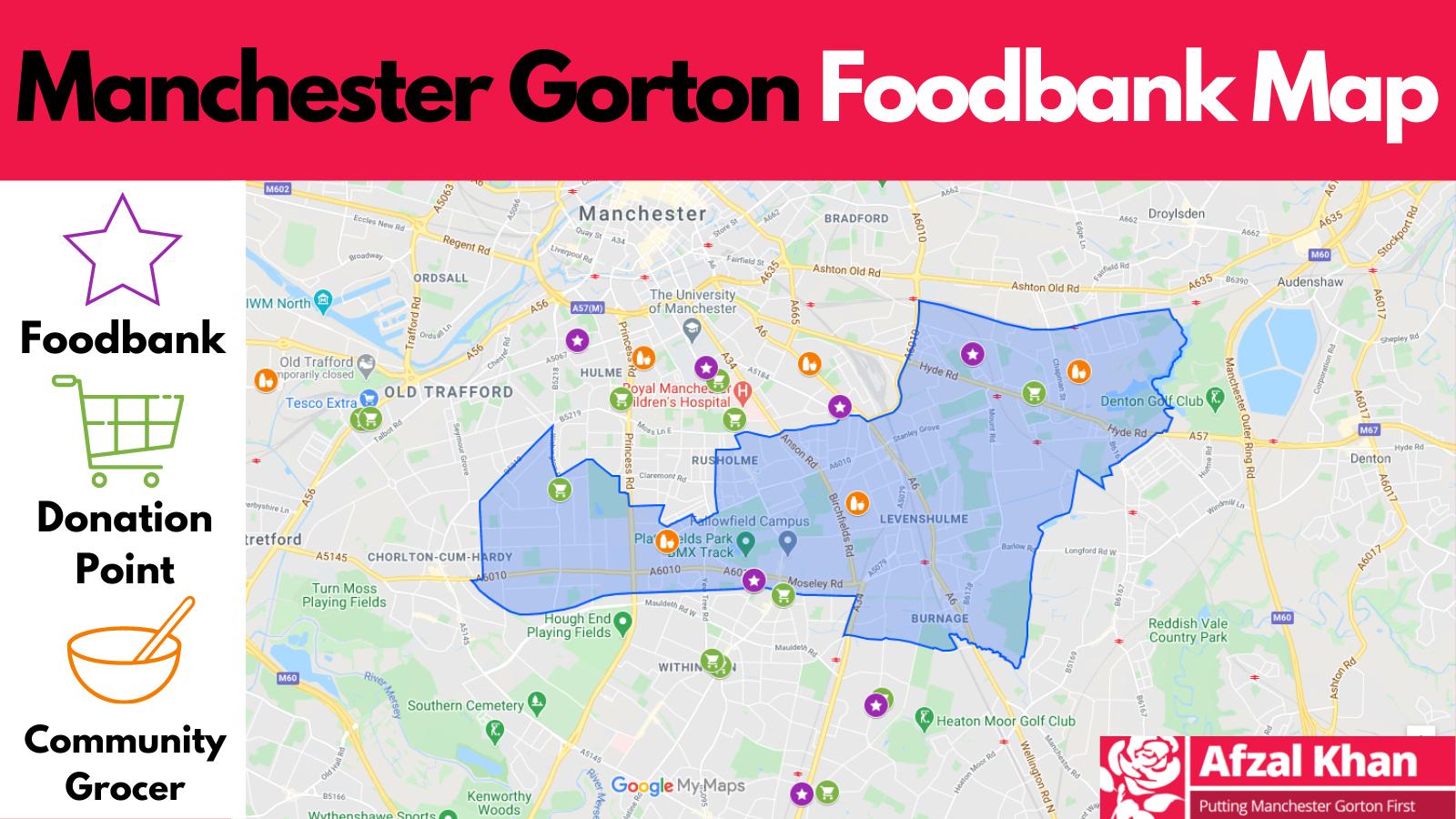 Manchester Gorton Foodbank Map