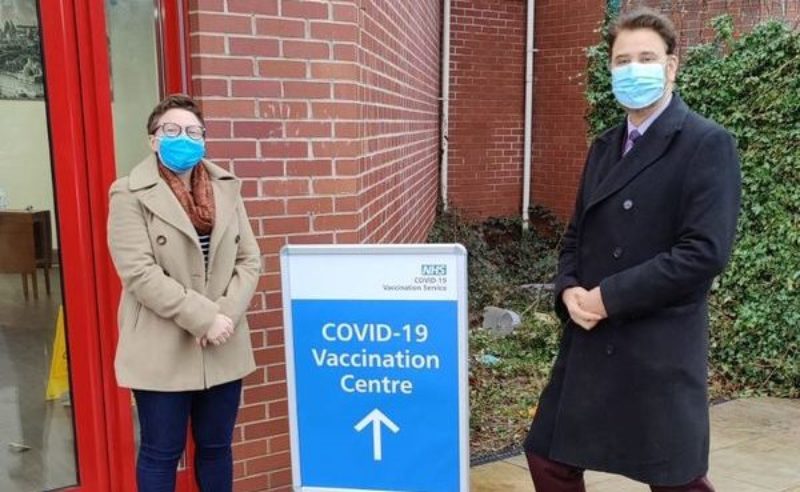 Afzal visiting a COVID-19 Vaccine Site