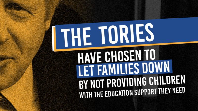 The Tories have chosen to let families down by not providing children with the education support they need.
