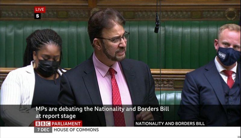 Afzal Khan MP speaking against the Borders Bill on Tuesday 7 December
