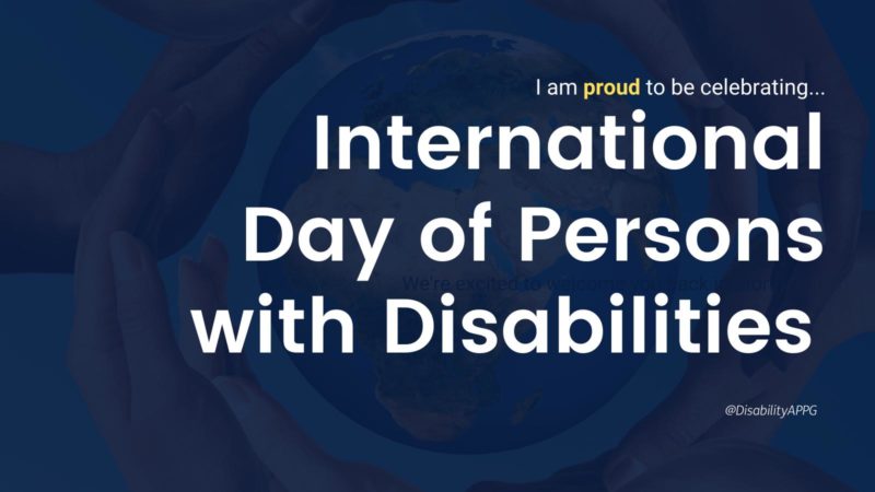 I am proud to be celebrating International Day of Persons with Disabilities