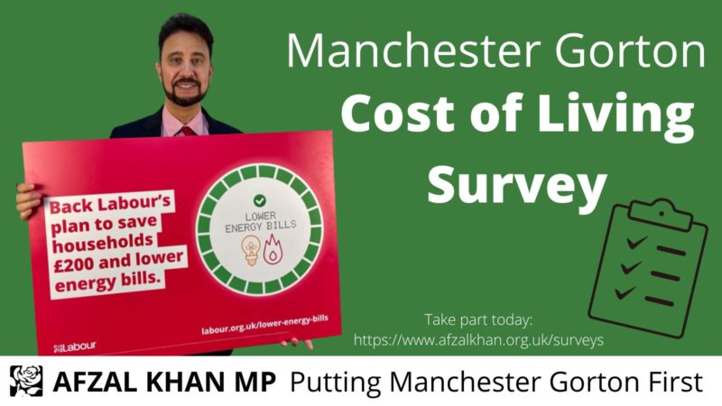 Manchester Gorton cost of living survey