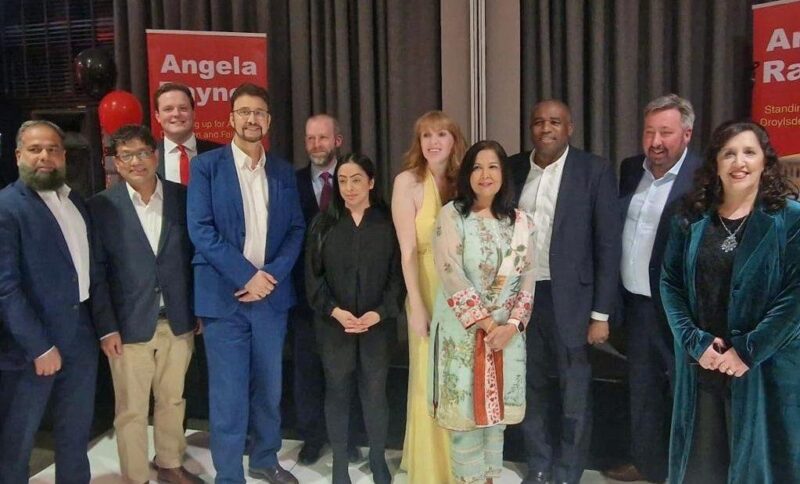 Afzal Khan MP with Angela Rayner MP and David Lammy MP