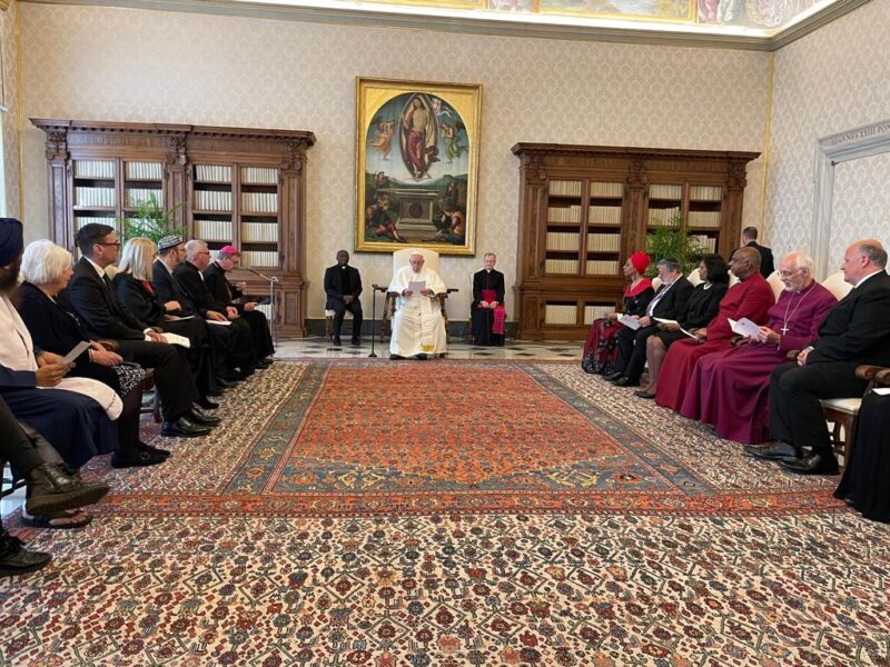 Civic and faiths leaders from Greater Manchester in an audience with the Pope