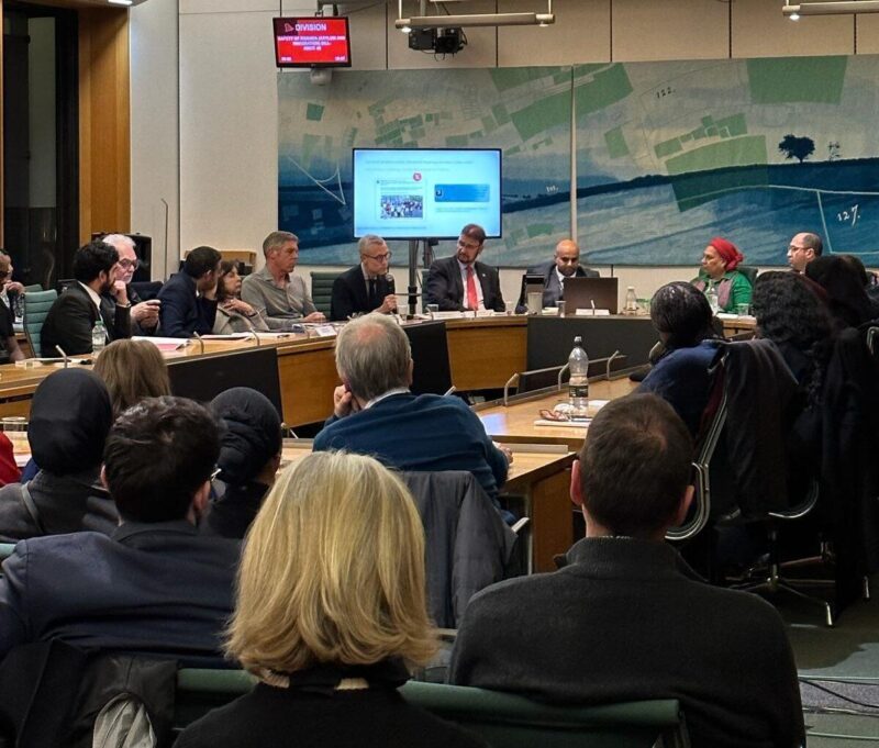 Afzal Khan MP sitting at the CfMM Panel